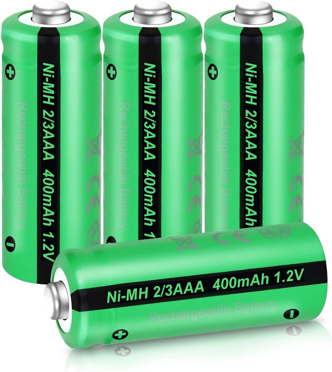 Oplaadbare NiMH-batterijen - 2/3 AAA - 400 mAh - Veilig en Betrouwbaar voor Zonnelampen - Voor Diverse Apparaten