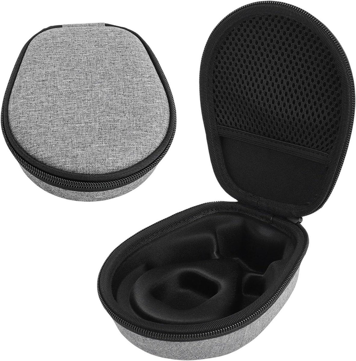 Opbergkoffer Koptelefoon - Hoes Case - Veilig Opbergen - Waterdicht Schokbestendig - 17 x 14 x 6 cm - Grijs