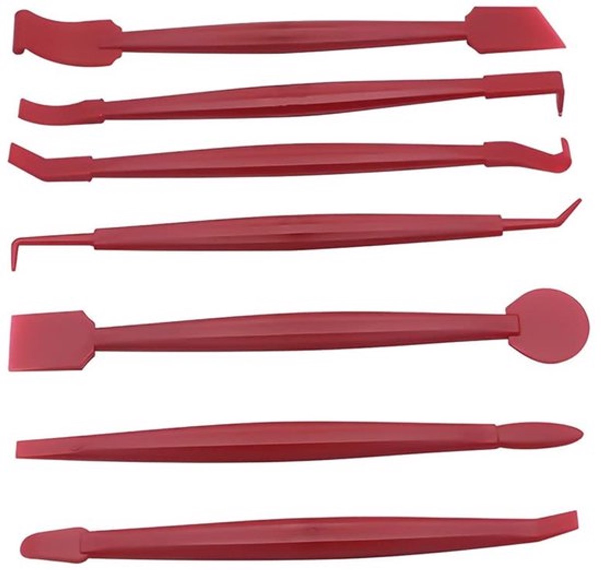 Rakel Set van 7 Stuks - Auto Folie Gereedschap - Mini Vinyl Wikkelgereedschap - POM Materiaal - Rood/Blaauw - 15 x 20 cm - Foliegereedschap
