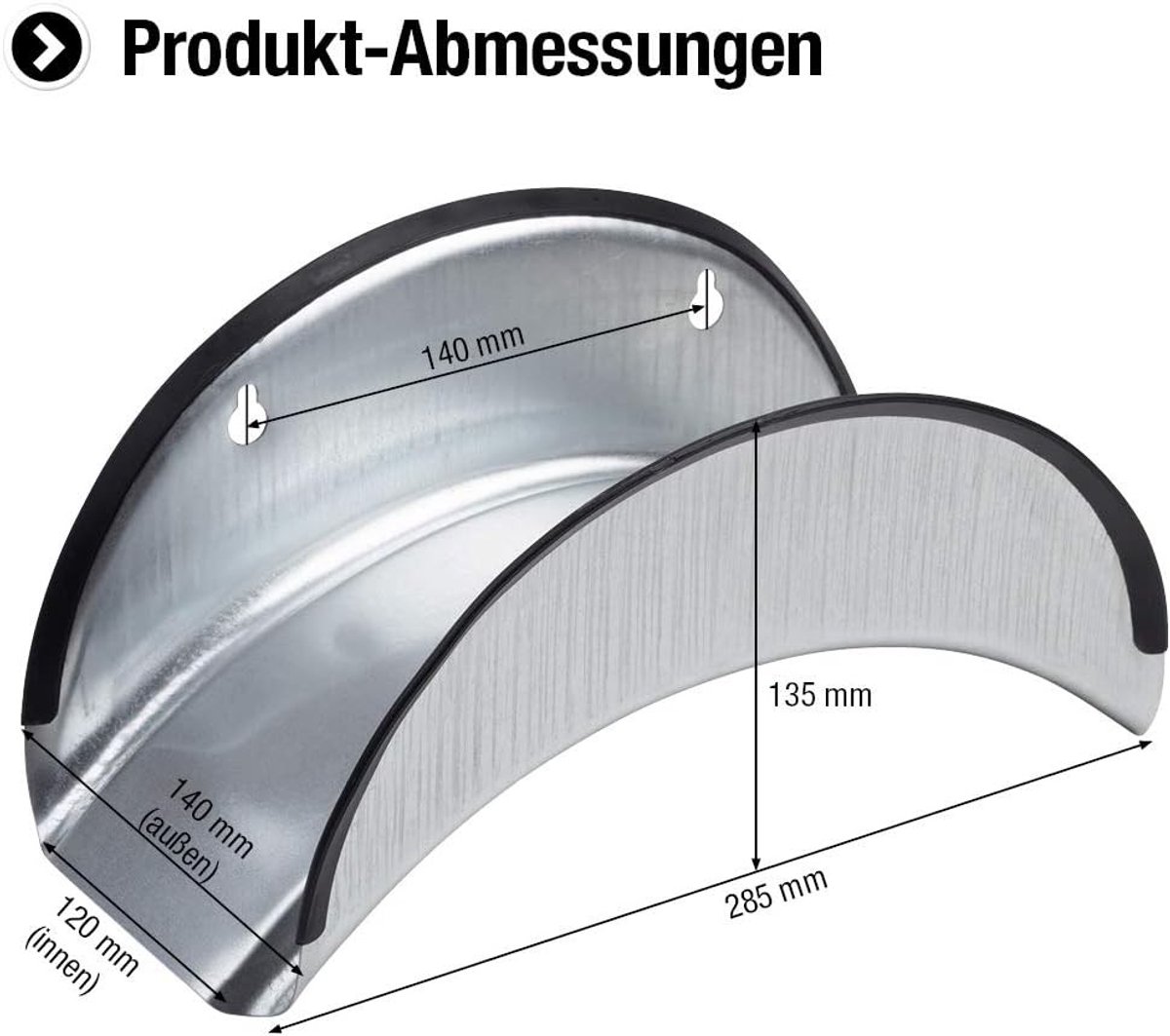 Tuinslanghaspel - Verzinkt Staal - 28,5 x 14 x 13,5 cm - Met Randbescherming - Voor 25 m Tuinslang (1/2 inch)