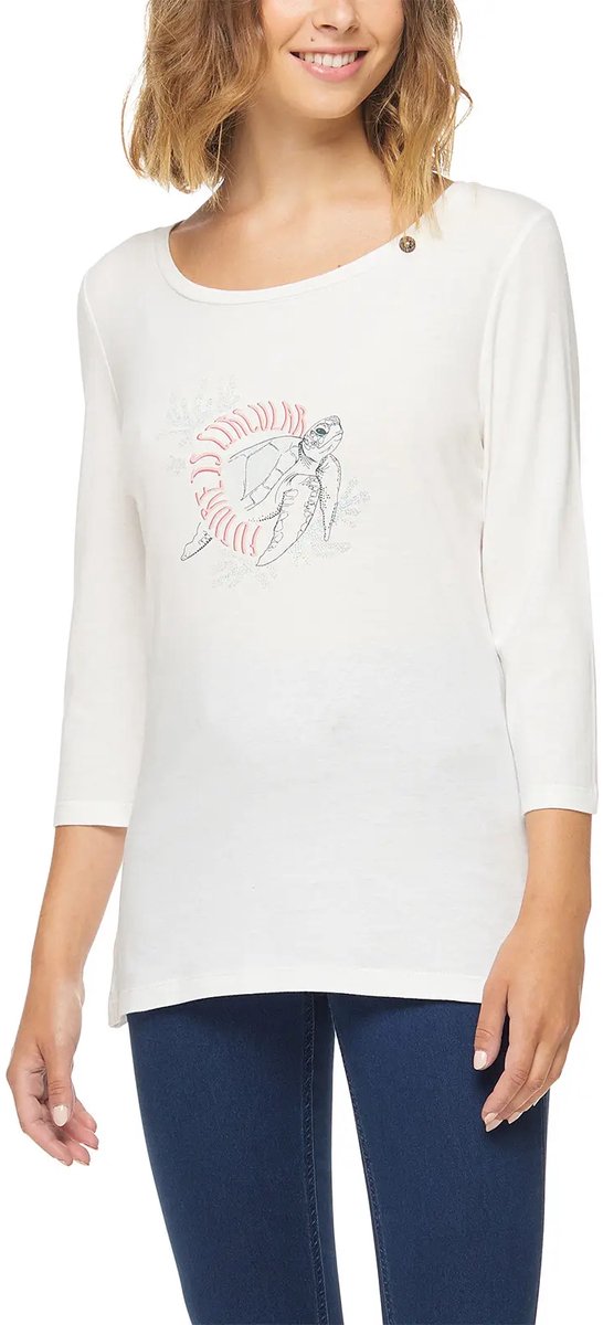 Dames-T-shirt met lange mouwen Ragwear Lorah Remake Wit