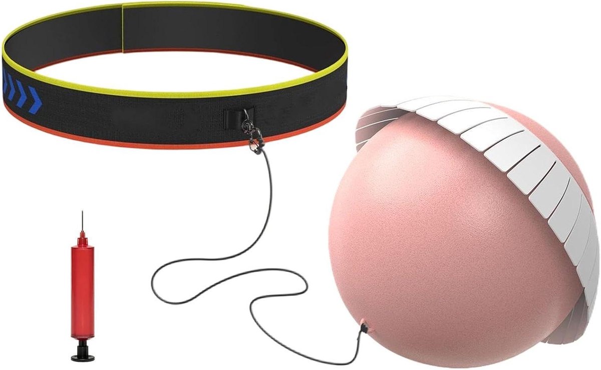 Boksen Reflexbal - Trainingsbal Ponsbal - Reactietraining Verbeteren - Verstelbare Hoofdband - < 21 cm - Roze