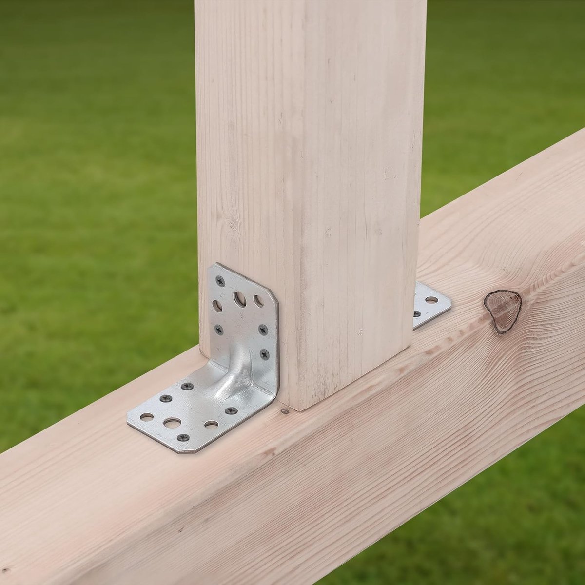 Hoekijzers - Zilver - 60 x 60 x 45 mm - Verzinkt Staal - Versterkingshoek voor Houtconstructies