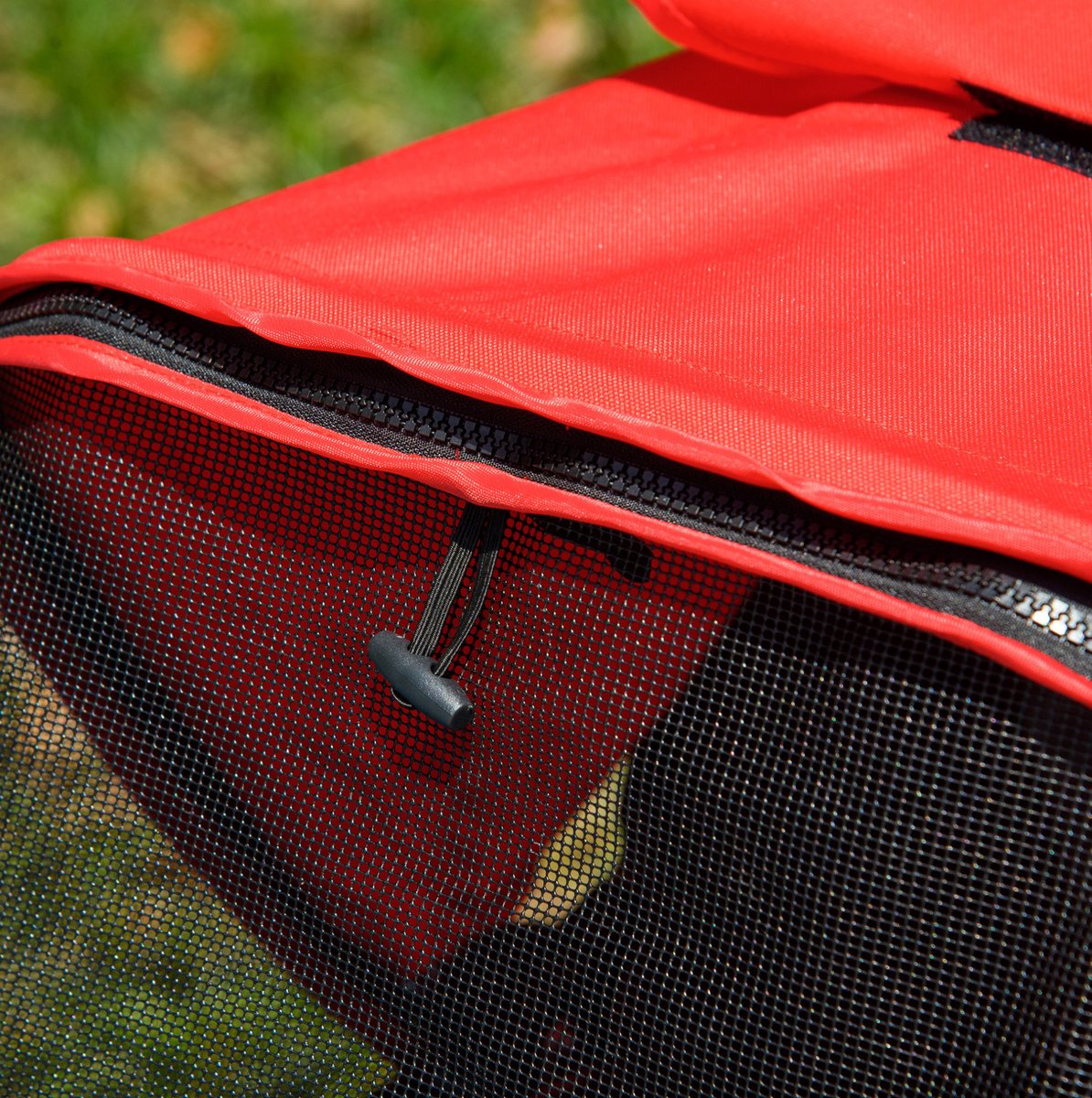 COVREO Hondenbuggy 109,5x54,5x106,5 cm rood zwart, opvouwbaar, 3 wielen