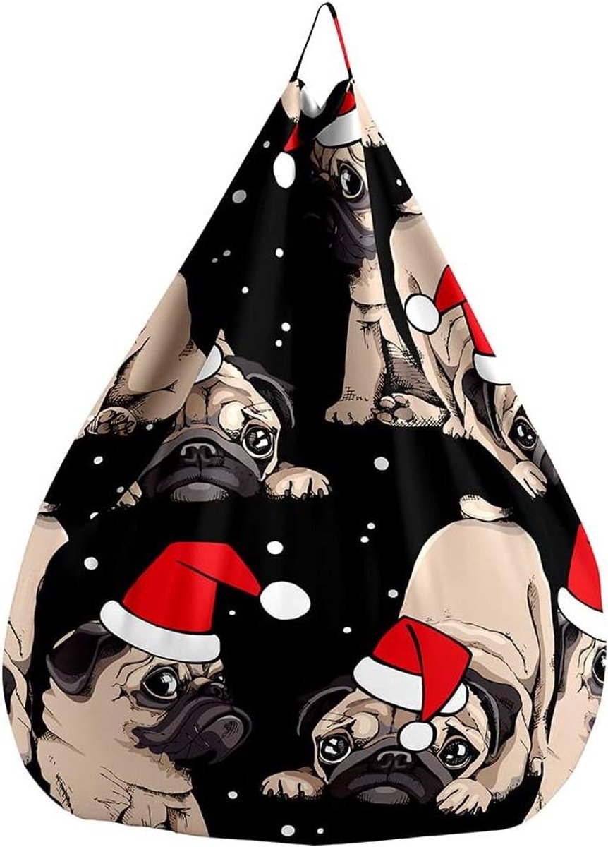 Zitzak Stoelhoes - Luie Bank Cover - Speelgoed Opslag - 2-in-1 Zitzak - 100x120cm - Kerst Puppy
