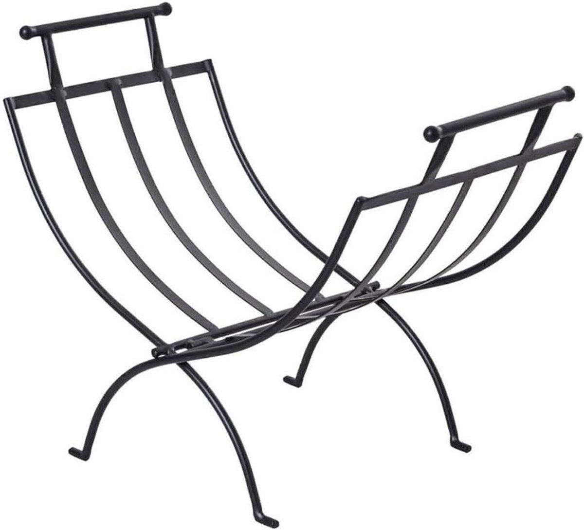 Houtopslag Houtrek - Haardhouthouder Buiten - Brandhout Opslaan - Stabiele Stalen Constructie - 60x30x45 cm - Zwart