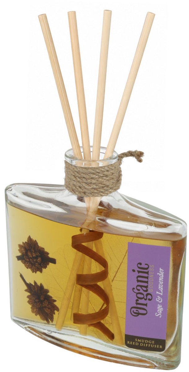 Organic goodness - salie en lavendel geurstokjes - reed diffuser - geurverspreider - 1 stuks