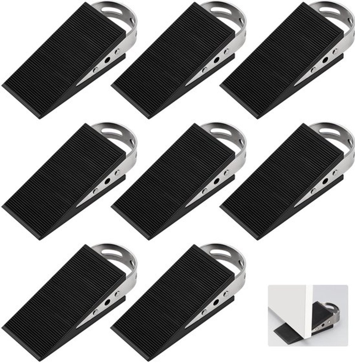 Deurwiggen 8 stuks - Antislip - Rubber - Roestvrij staal - Slijtvast - Trillingsbestendig - Hoogwaardig materiaal - Deurstopper