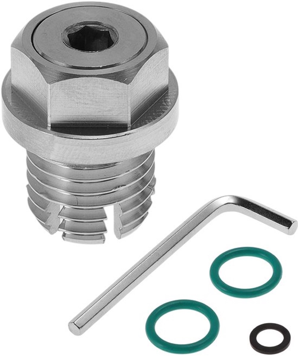 M16.1x2 Olie Afvoerplug Roestvrij Staal Olie Pan Drain Bolt Schroefdraad Reparatie 1 x Afvoerplug 1 x Zeskantsleutel 2 x Groene Ringen 1 x Zwarte Wasmachine
