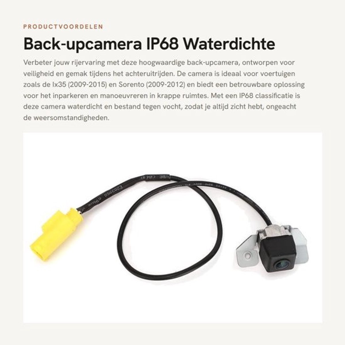 Achteruitrijcamera Waterdicht IP68 - Vervanging voor IX35 2009-2015 - IX20 2010-2015 - Tucson 2009-2015 - Sorento 2009-2012 - Anticondens Lens - Parkeercamera