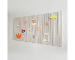 Groot prikbord, 120 x 60 cm, decoratief vilten prikbord, opvouwbaar fotodisplaybord, visionboard voor school, thuis, keuken, kantoor, muren, lichtbruin