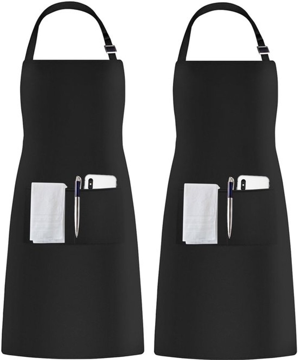 Keukenschort Uniseks 100% Katoen - Grillschort - Wasbaar tot 30°C - Afmetingen 70 x 85 cm - Grote Voorzakken - Kreuk- en Krimpbestendig