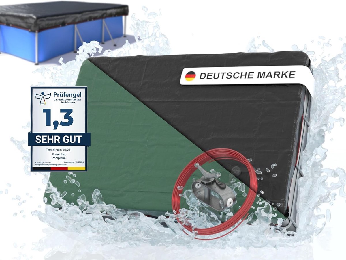 Rechthoekige Zwembadafdekking - Zwart - 460 x 260 cm - UV-bestendig PE Materiaal - Voor Zomer & Winter