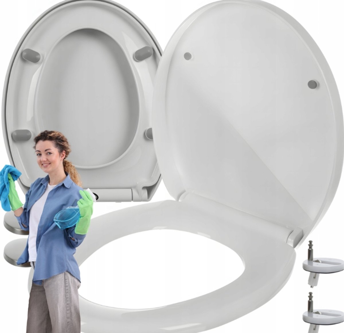 Universele Soft-Close Toiletzitting, Makkelijk Verwijderbaar, Wit