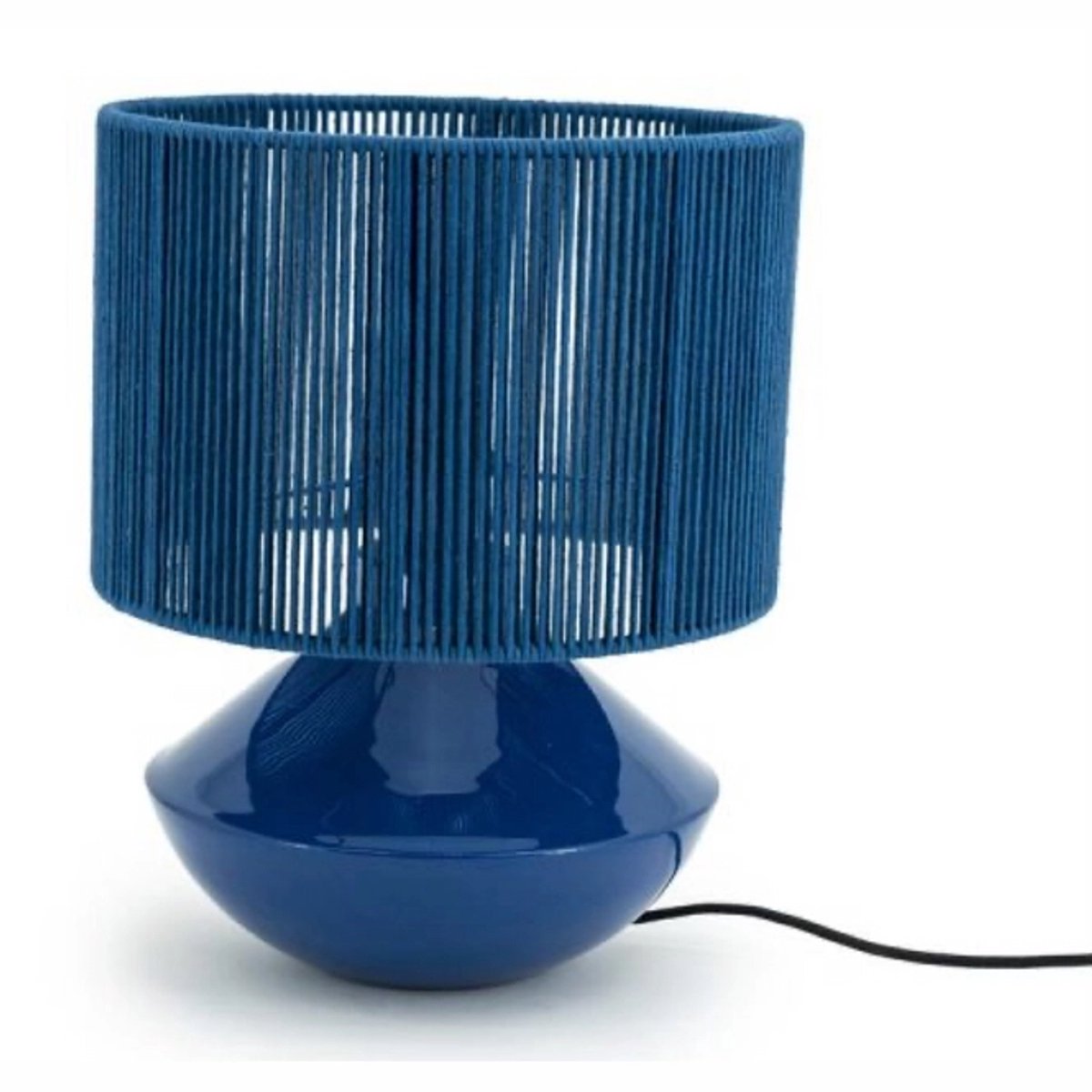 Jive Tafellamp Blauw - Metaal, E27, 29x29x38 cm