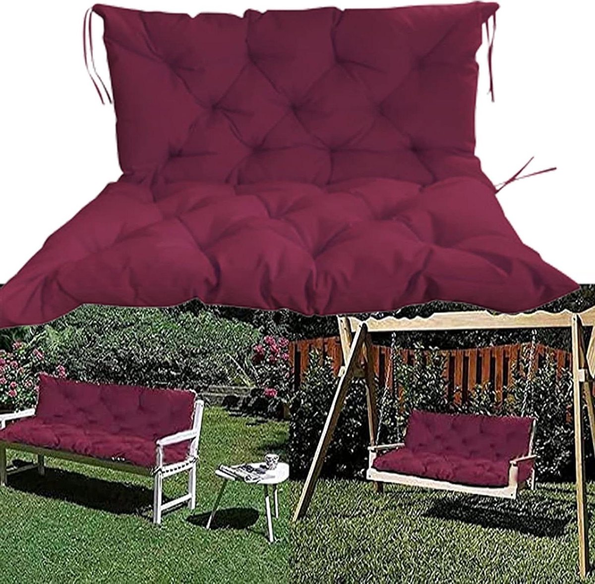 Tuinkussen Bank - Zitkussen Buiten - Comfortabel Zitten - Extra Dikke Vulling - 100x100x25 cm - Geel