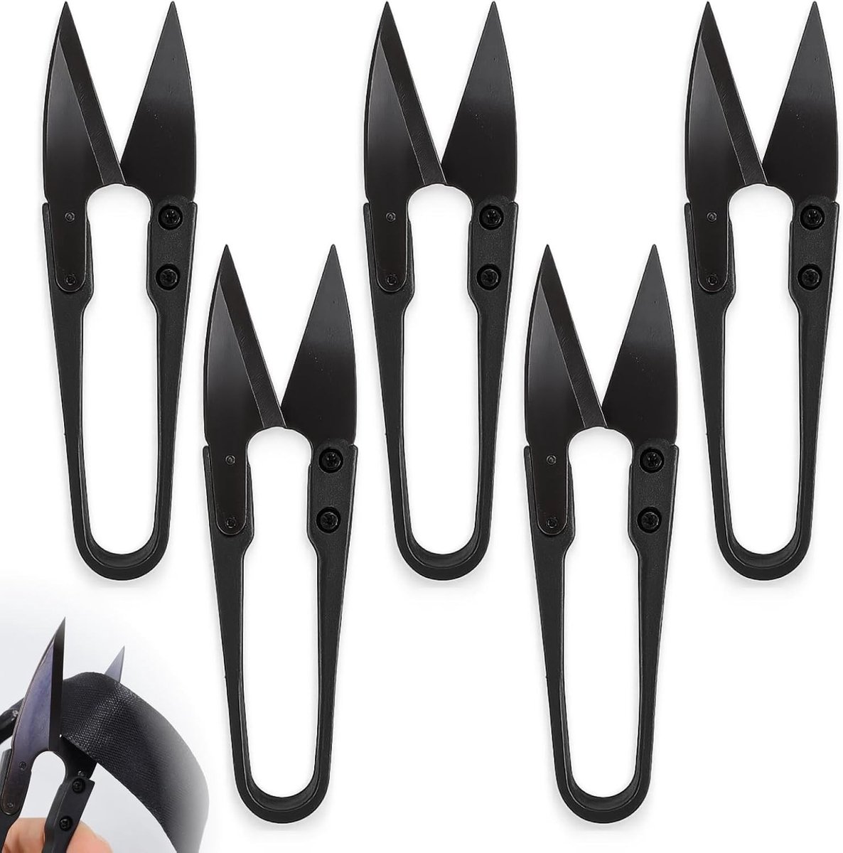 Mini Veerschaar Set - Zwart - Compact - Ergonomisch U-vormig Ontwerp - Voor Tuin, Naaien en Knutselen