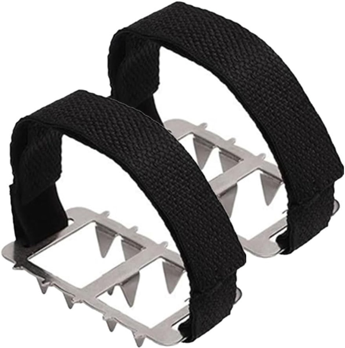 Non-slip schoen spikes voor winterse omstandigheden, 2 stuks met 10 stalen nagels, ideaal voor wandelen, vissen en sneeuwactiviteiten