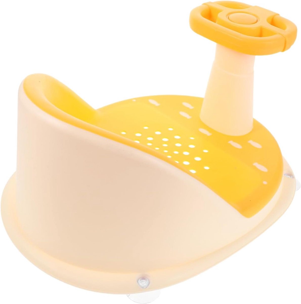 Baby Badstoeltje - Peuter Zitje - Veilig Baden - Antislip Zuignappen - 27 x 37 x 16 cm - Geel