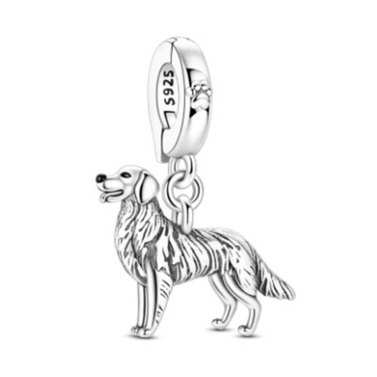 Aurélia - Hond Bedel (Labrador / Golden Retriever) | 925 Sterling Zilver | Armbandbedel geschikt voor populaire armbanden (3mm) | Charms Beads