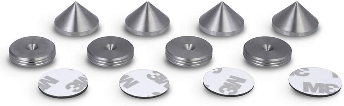 Luidspreker Spikes - Boxen Kegels - Trillingen Dempen - Massief Roestvrij Staal - 4 Stuks - Zilverkleurig