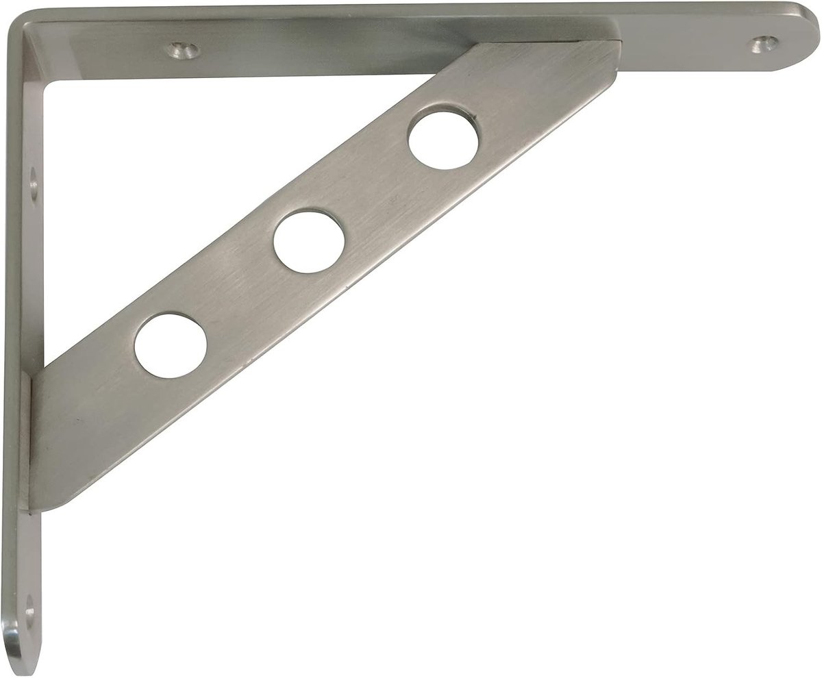 Klapconsole voor zware belasting - Zilverkleurig - 200 x 160 mm - Metalen plankbeugel - Voor wandmontage