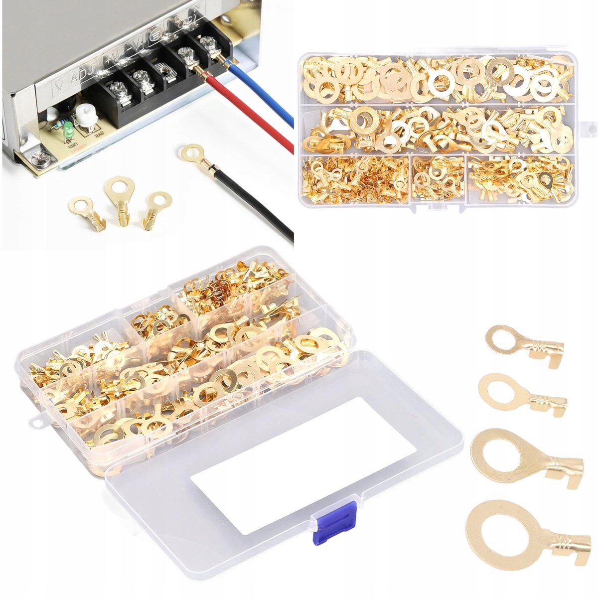 Rosfix Ringkabelschoen Set - Messing, 300 Stuks - M5–M10 Oxidatiebestendig Hooggeleidend