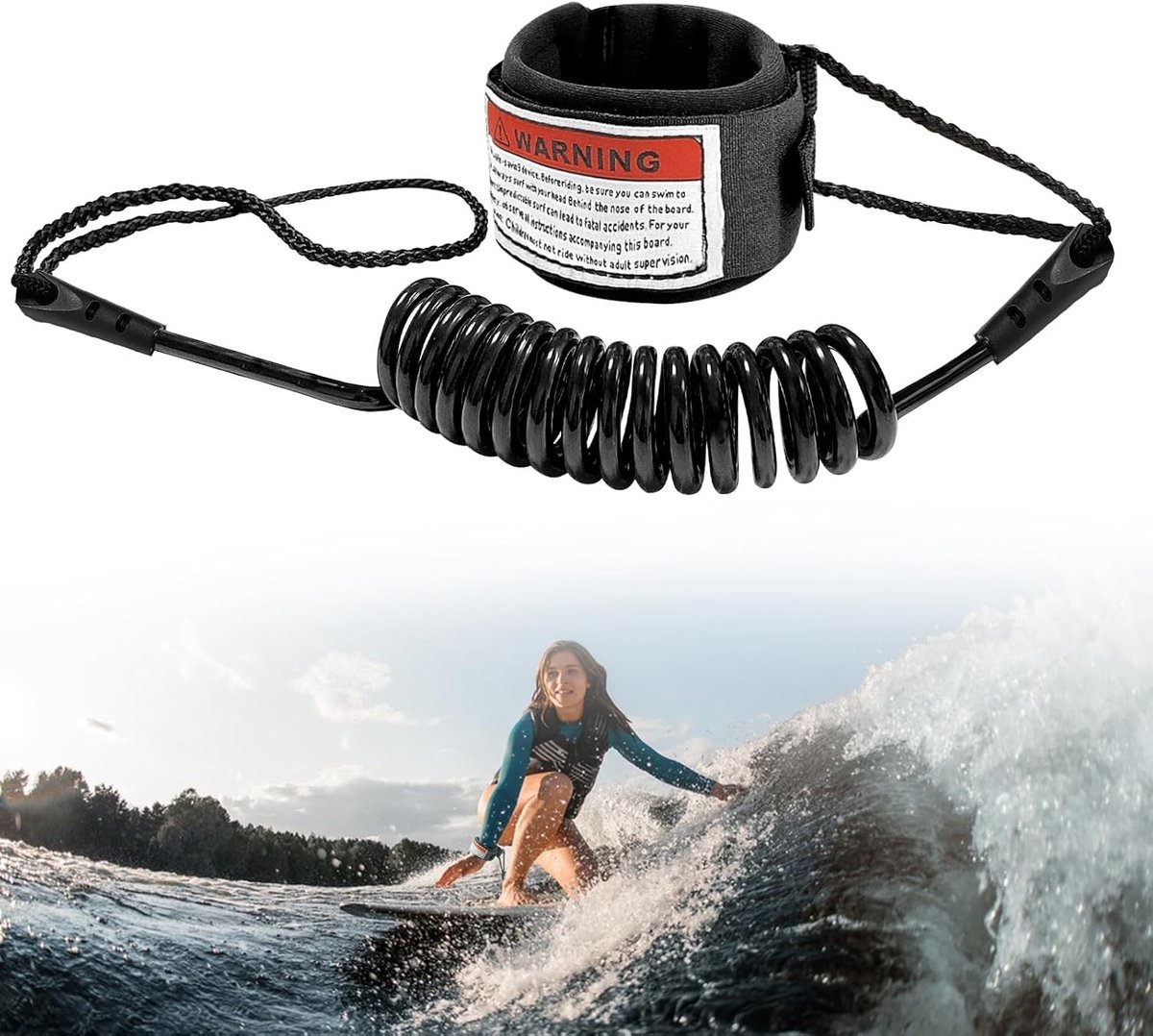 Kajak peddel - Zwart - 150 cm - TPU Surfplank Polsband - Voor Volwassenen en Kinderen
