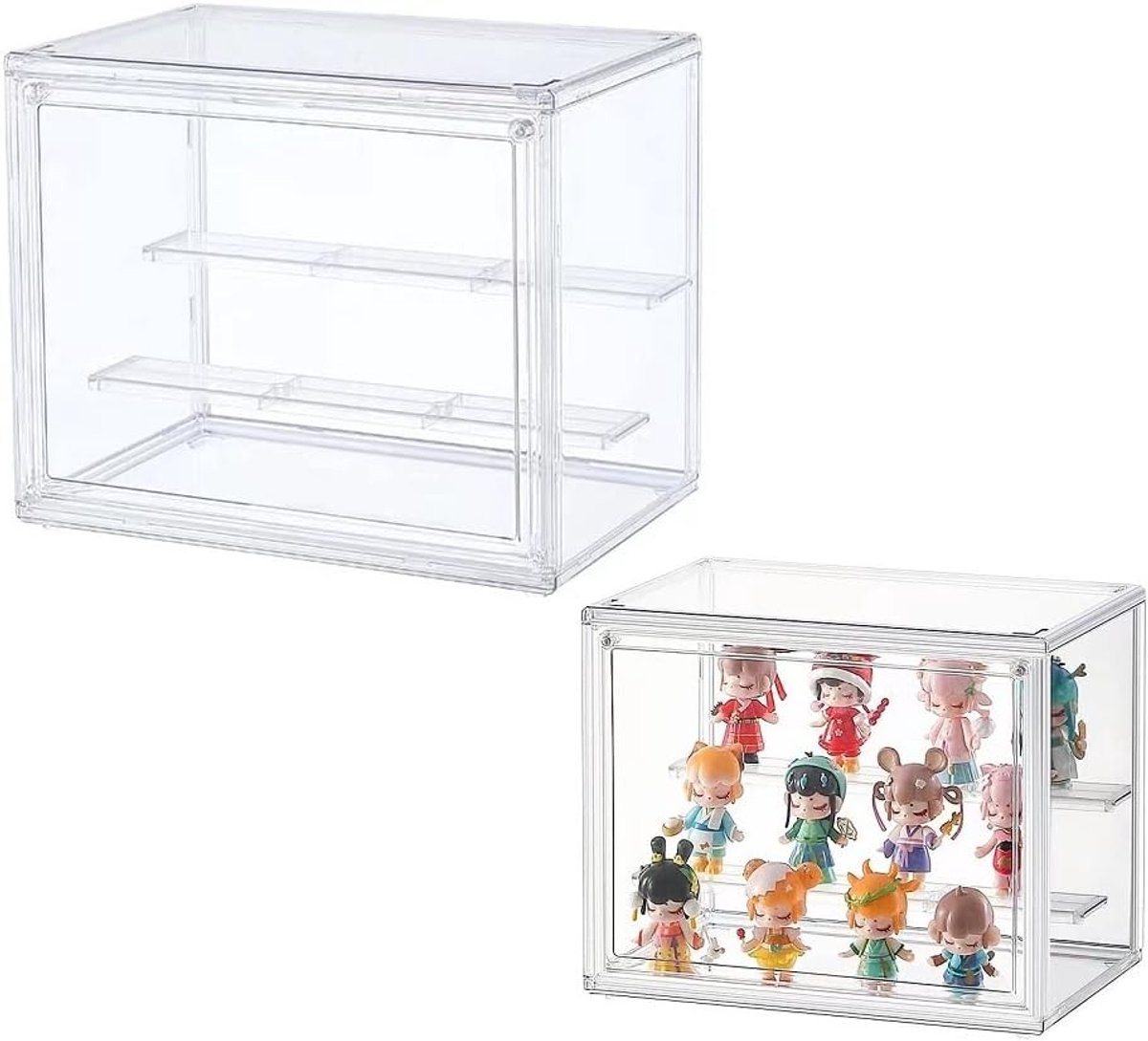 Acryl en Plexiglas Vitrine met Deur voor Actiefiguren, Speelgoed en Verzamelobjecten - Zelf in elkaar te zetten (27 x 18 x 21 cm)
