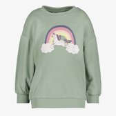 Name It meisjes sweater met regenboogprint groen - Maat 104