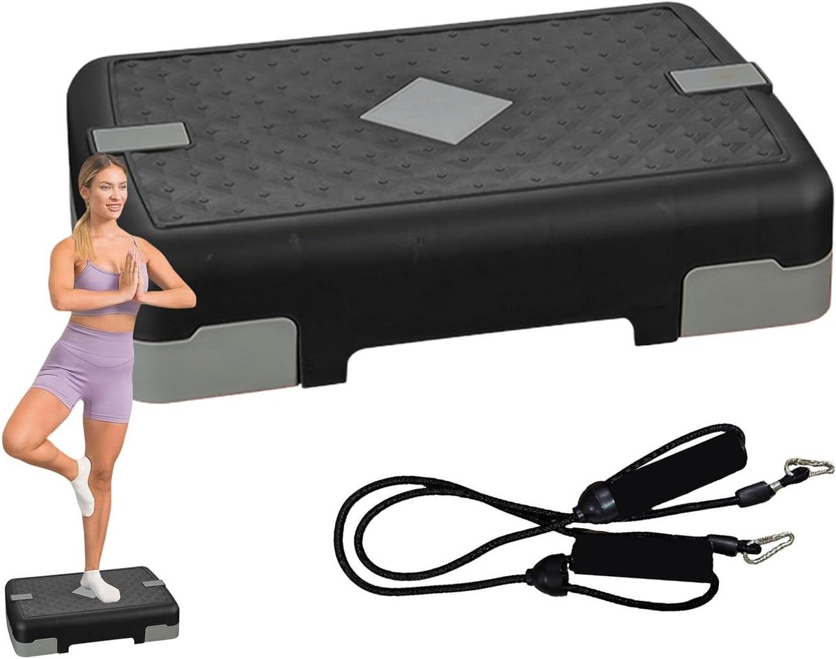 Fitness Stepper - Aerobic Step - Thuis Trainen - Antislip Oppervlak - 45 x 29 x 11 cm - Grijs