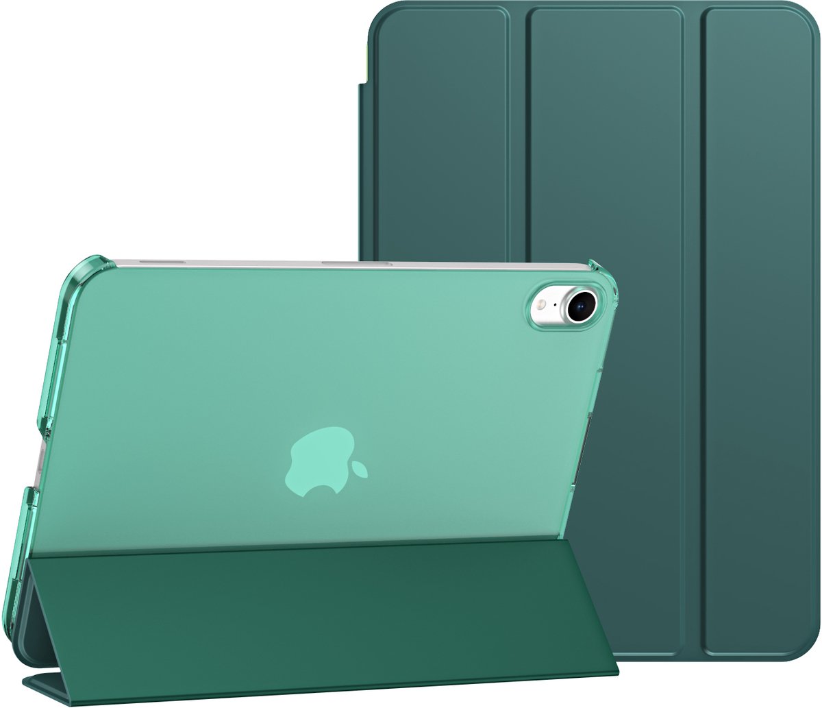 IYUPP Tablet Hoes Geschikt voor iPad Mini 7 (2024) / iPad Mini 6 (2021) Hoesje - Donker Groen