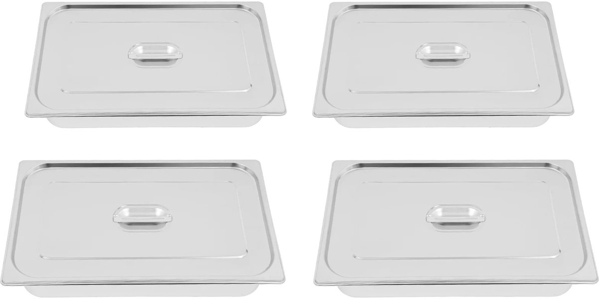 Seth Select Shaving dish - RVS Warmhoud bakken - Bain Marie bakken - GN - bakken met deksel - 4 stuks - 32,5*26,5*10cm