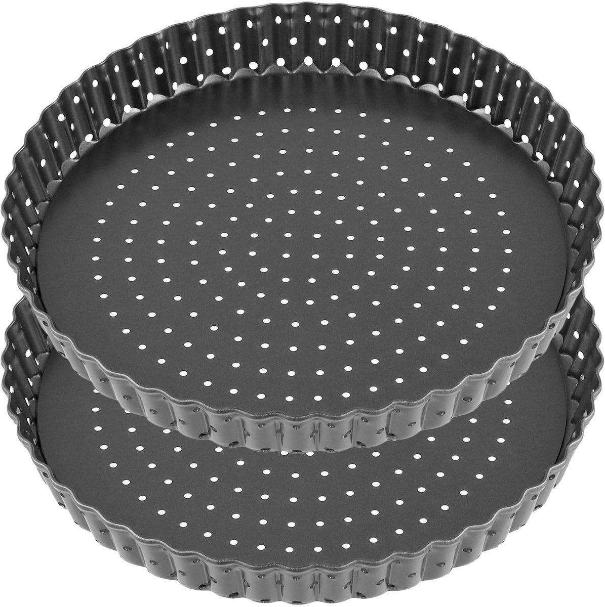 Omgoods - Set van 2 Quiche Tins met Verwijderbare Bodem 20cm