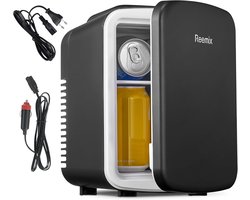 Mini Koelkast 4L - 6 Blikjes - 2-in-1 Koelen en Warmhouden - Draagbaar - 220V/12V - Slaapkamer, Kantoor, Auto