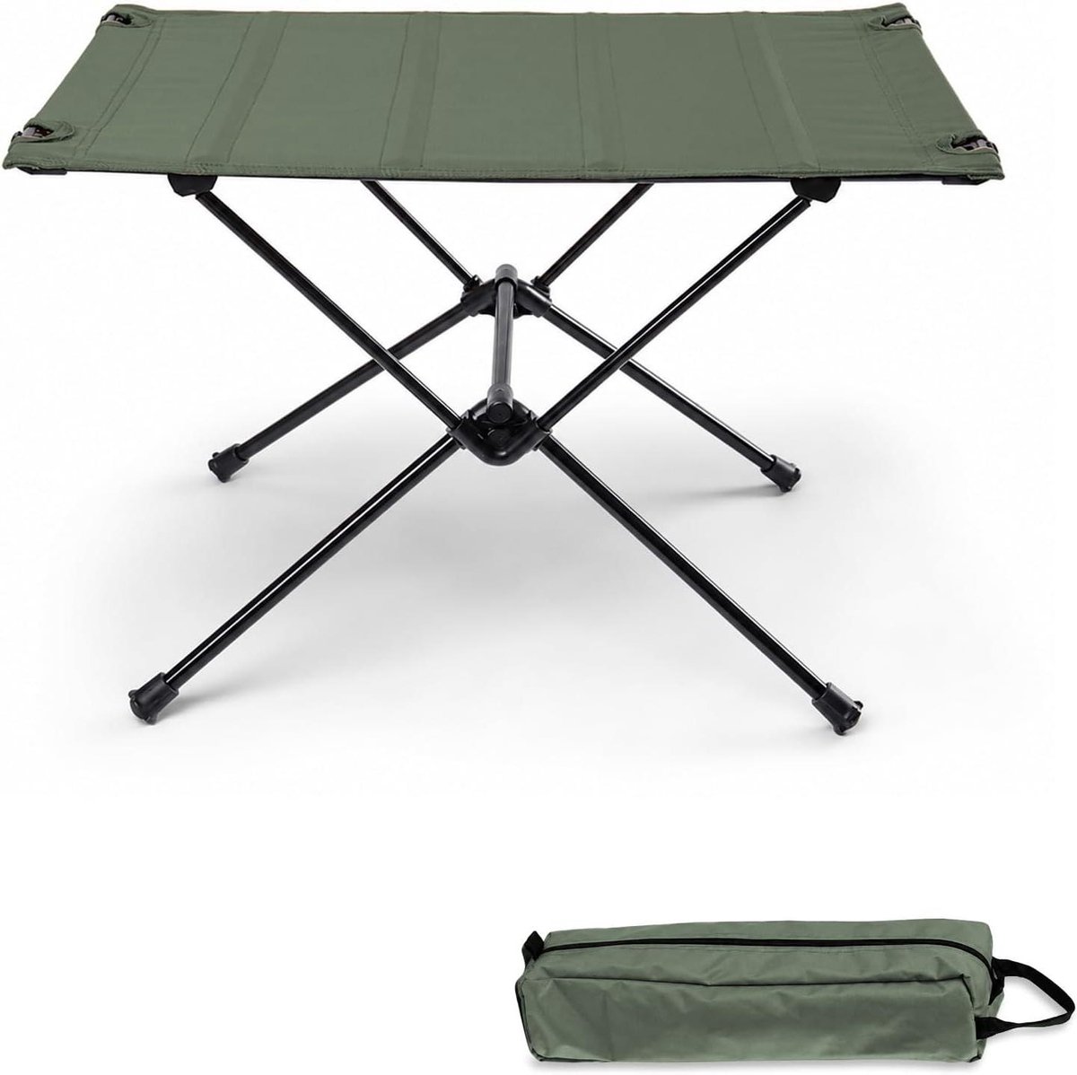 Campingtafel Opvouwbaar - Kleine Bistrotafel - Outdoor Avonturen - Eendelige Frameconstructie - 60 x 40 x 395 cm - Groen