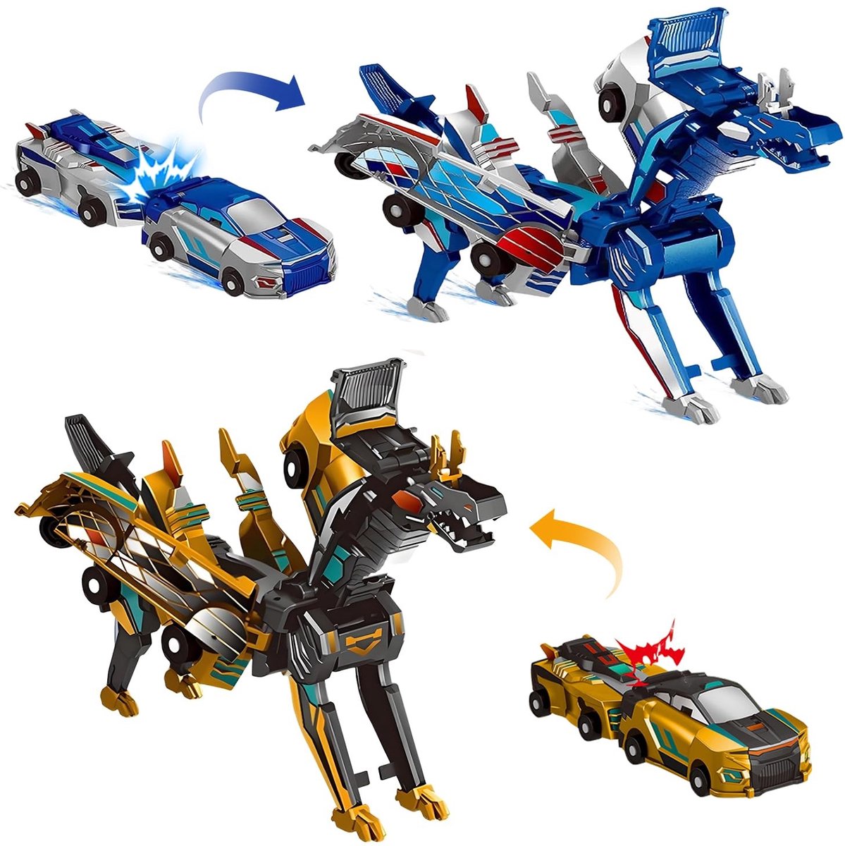Omgoods - 2-in-1 Transformerende Dinosaurusauto Speelgoed Set