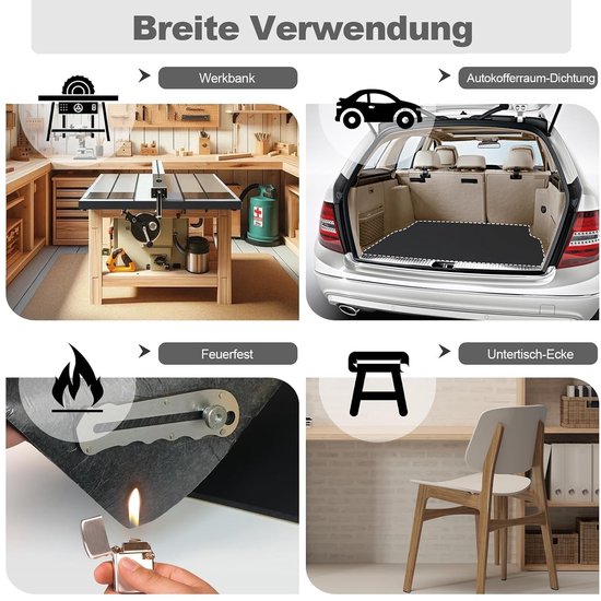 Zelfklevende neopreen schuimplaat 300 mm x 1.5 mm x 1.5 m - multifunctionele isolatiemaat, geluidsisolatie, schokabsorptie, antislip, zwart — afbeelding 4