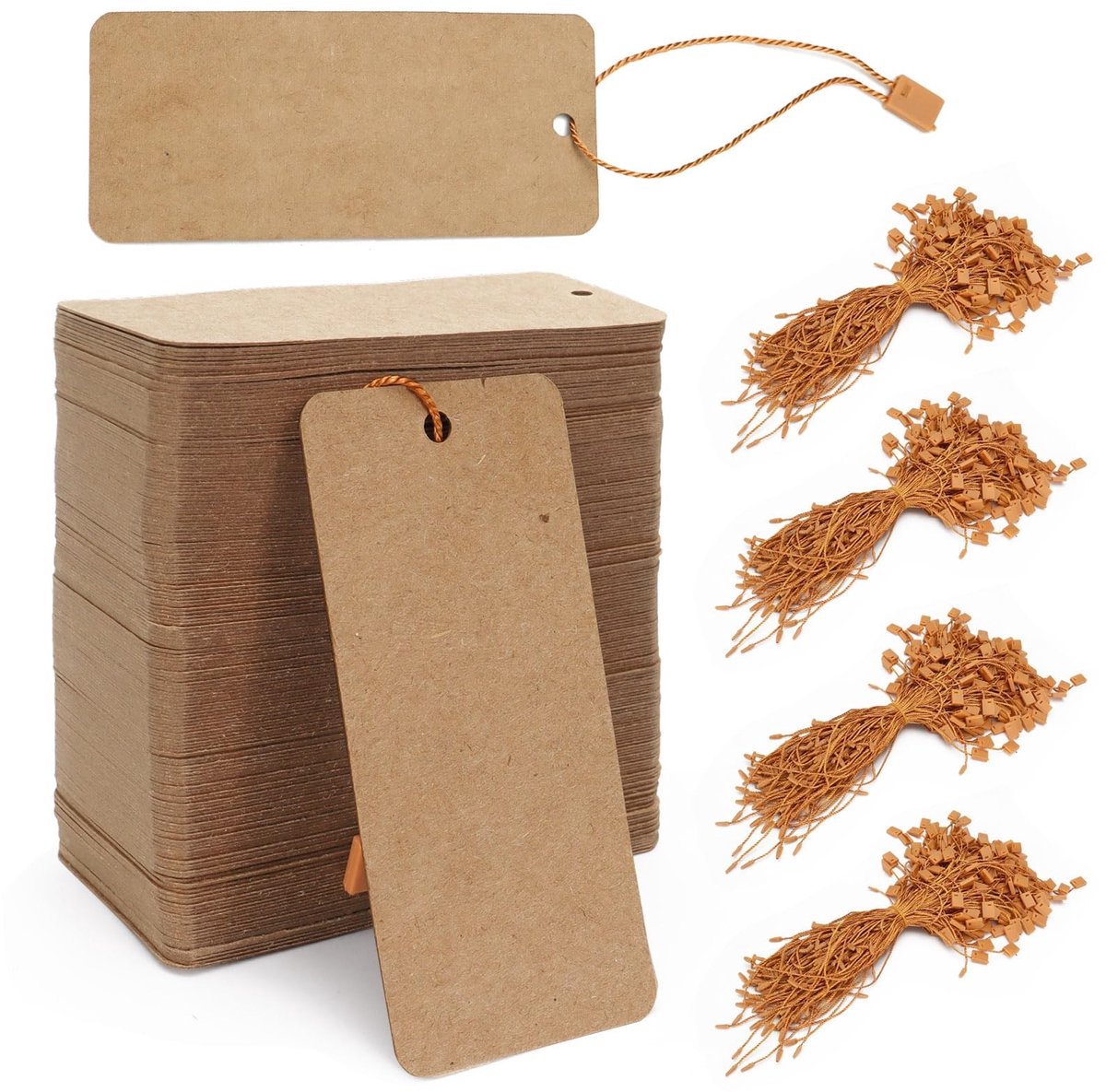 Omgoods - 400 Stuks Kraftpapier Prijslabels met Touw
