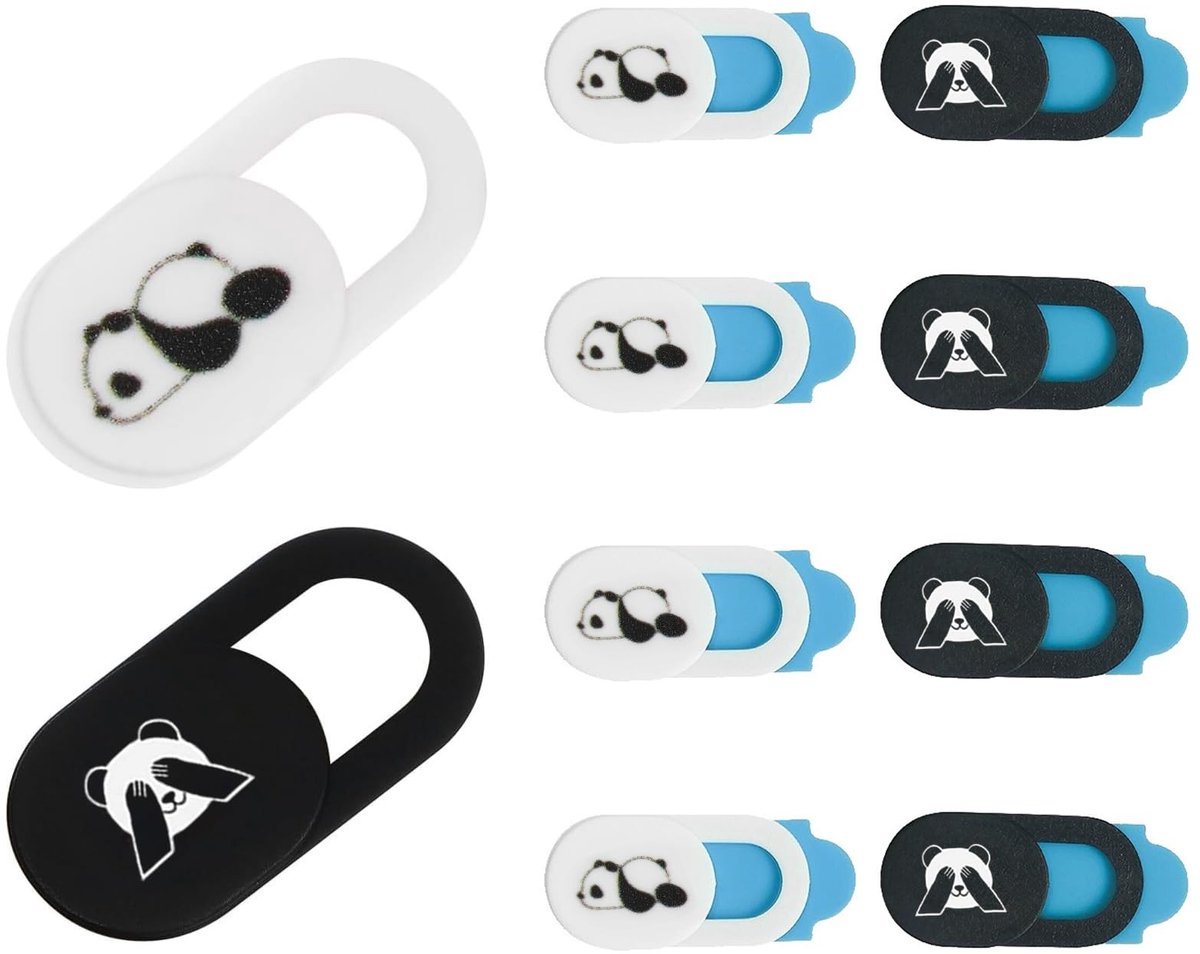 Omgoods - Set van 10 Webcamafdekkingen met Panda-Design
