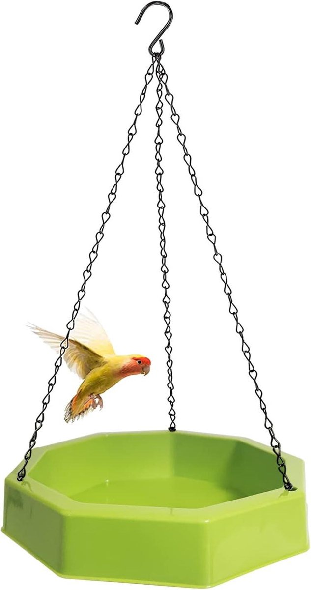 Hangend Vogelbad - Waterbak Tuin - Vogels Voeren - Eenvoudig Ophangen - 24.8 cm Breed - Zwart