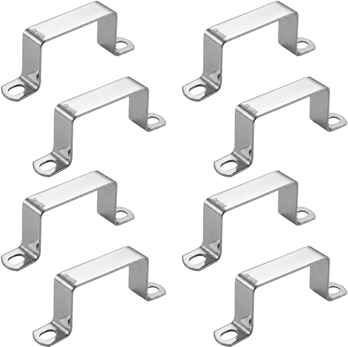 Omgoods - Set van 8 Vierkante Roestvrij Stalen Buisklemmen