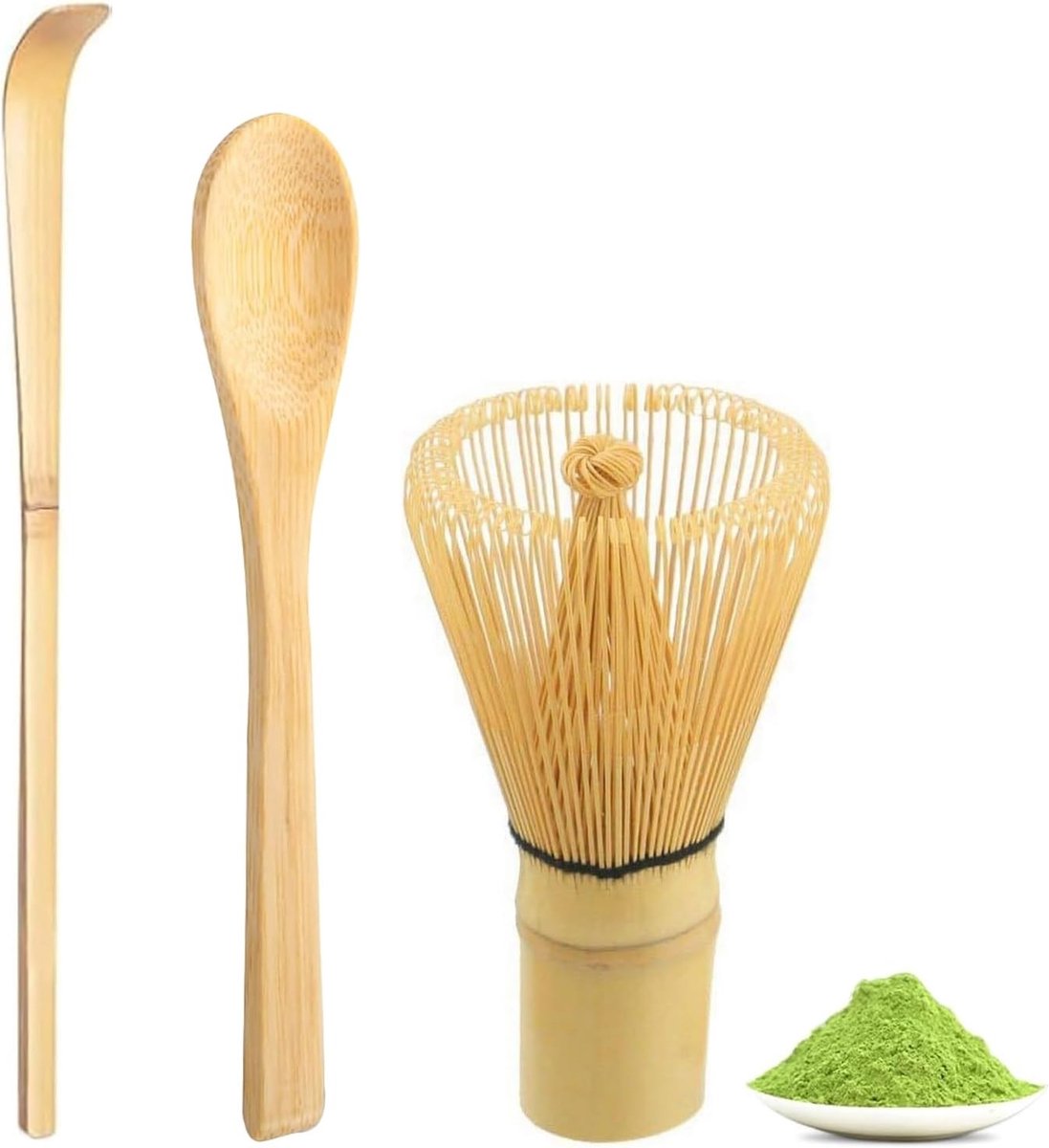 Matcha set - Natuurlijk bamboe - 3-delig - Traditionele theeceremonie accessoires - Voor thuisgebruik