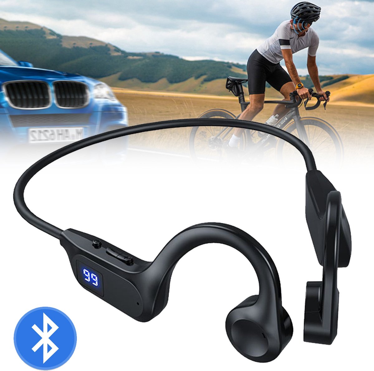 Botgeleidingskoptelefoons - Bluetooth 5.2 Open Oordopjes - Waterdichte Sportkoptelefoon - Geschikt Voor Hardlopen Fietsen En Wandelen