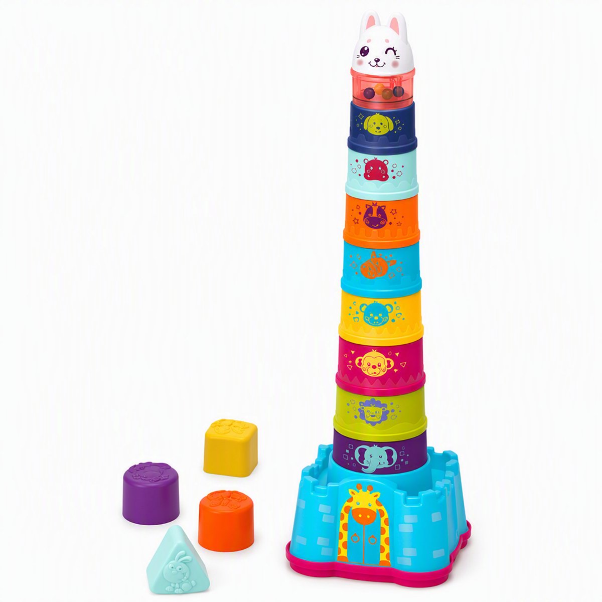 TEKROA® Stapelspeelgoed - Stapeltoren - Montessori speelgoed - Educatief Speelgoed - Sensorisch Speelgoed - kinderspeelgoed - Educatief kinderspeelgoed - Kado jongen met Meisje - vanaf 36 maanden