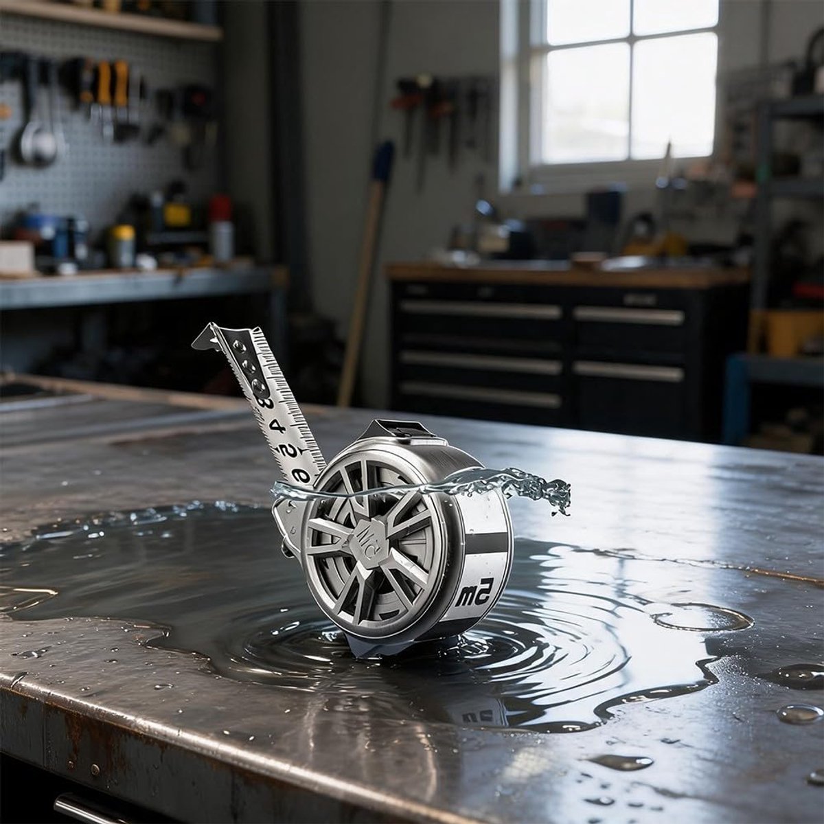 Roestvrijstalen Meetlint - Metalen Liniaal Intrekbaar - Bouwmetingen Uitvoeren - Waterdicht Slijtvast Ontwerp - 10 meter 25 mm - Zwart
