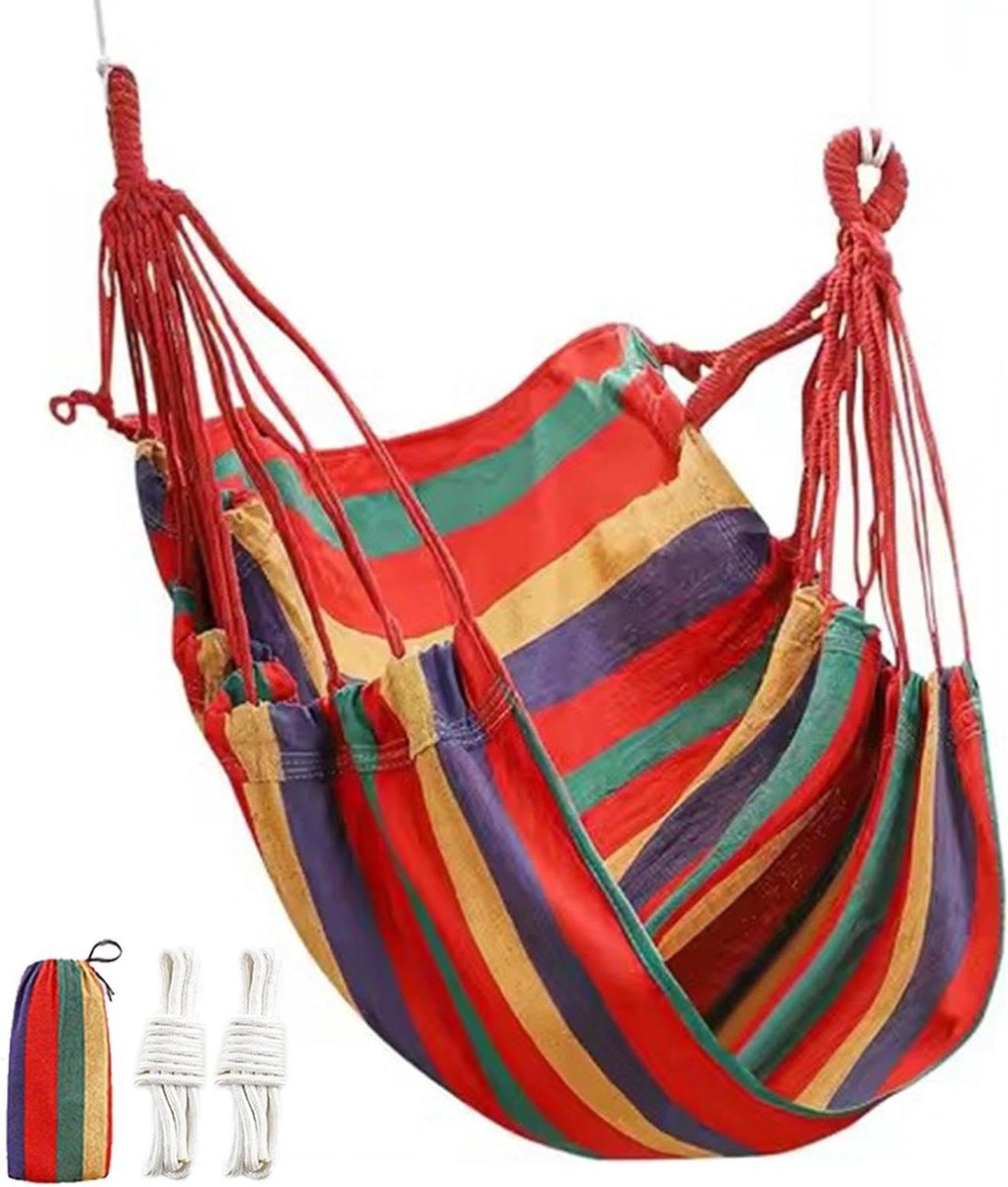 Hangmat Stoel - Schommelstoel Hangend - Buiten Ontspannen - Bohemian Stijl - 130x100 cm - a