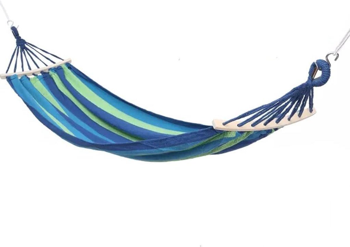 Draagbare Hangmat - Hangstoel Reis - Buiten Ontspannen - Anti-rollover Ontwerp - 190 x 150cm - Blauw