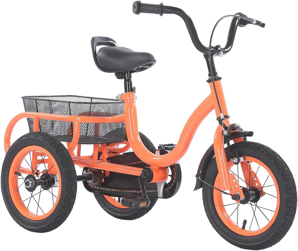 Kinder driewieler Loopfiets met d Buiten spelen In hoogte verstelbaar 12 inch Oranje