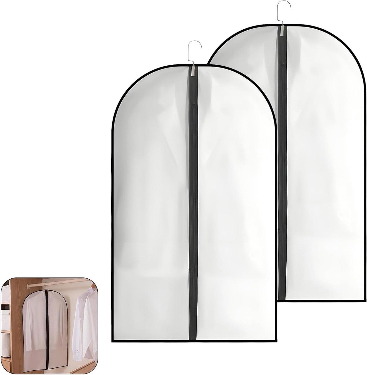Jurkhoezen - Kledinghoezen Lange Jurk - Kleding Opbergen - Stof- en Waterdicht - 60 x 140 cm - Grijs